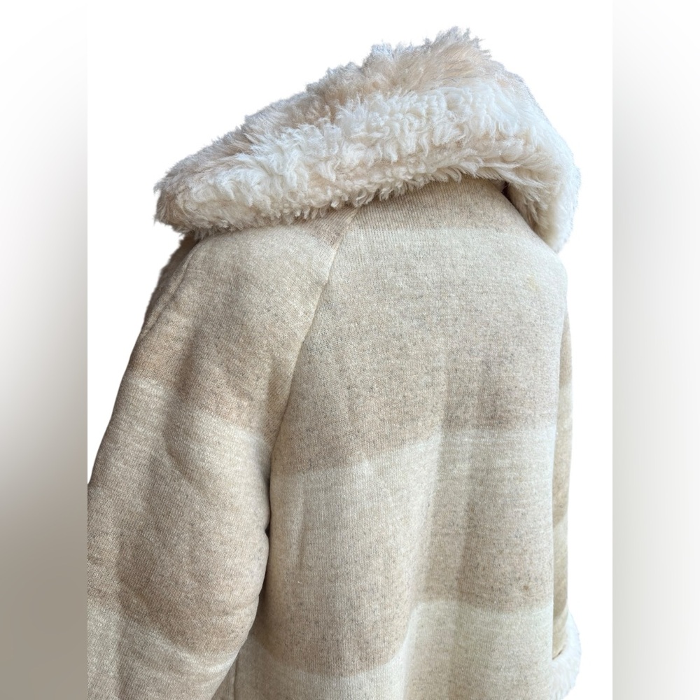 VTG Rare STAN HERMAN Lifestyle 70s Shearling Striped Pennylane Heavy Long Jacket - Picture 5 of 15